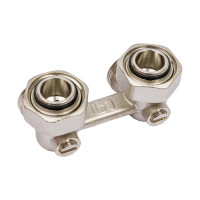 Угловой узел Uni-Fitt НВ 3/4"ЕК х 3/4"ЕК радиаторный, со встроенными кранами, 2-трубная система 193N3300