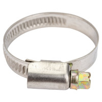 Червячный хомут РОССНА 25х40 мм 1 5/8" нержавеющая сталь, винт, 5 шт. Р860715 DIY