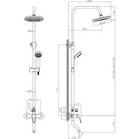 Душевая система со смесителем для ванны и душа Decoroom DR21071