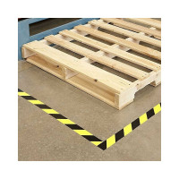 ПВХ лента ОПП для разметки Mehlhose GmbH толщина 190 мкм, цвет желто-черный 50 мм х 33 м KMLW05033