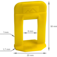 Система выравнивания плитки (зажимы 100 шт; 1 мм) TLS-Profi TLSZA022022