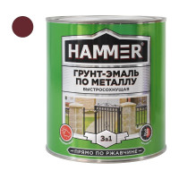Грунт-эмаль по металлу HAMMER 3в1 б/с кр.-коричневая 2,7 кг ЭК000125867