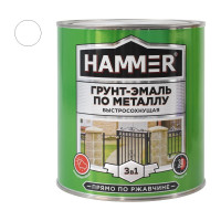 Грунт-эмаль по металлу HAMMER 3в1 б/с белая 2,7 кг ЭК000125861