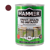 Грунт-эмаль по металлу HAMMER 3в1 б/с кр.-коричневая 0,9 кг ЭК000116560