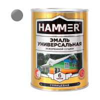 Универсальная эмаль ускоренной сушки HAMMER глянц. серая 0,9 кг ЭК000135032
