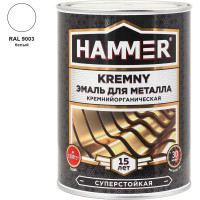 Эмаль по металлу HAMMER КО Kremny RAL 9003 белый 400С 0.8 кг ЭК000138082