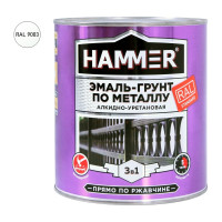 Эмаль-грунт по металлу HAMMER 3в1 АУ п/гл RAL 9003 сигнал. белый 2,7 кг ЭК000133633