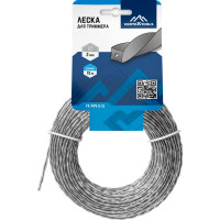 Леска (2 мм; 15 м; витой квадрат с сердечником) для триммера vertextools YK-999-2-15