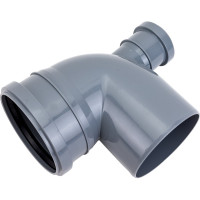 Отвод ПОЛИТЭК 110х90 градусов, с выходом, 50 фронтальный 300111050Ф