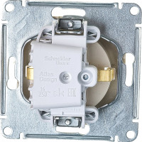 Розетка Systeme Electric AtlasDesign Бежевый с заземлением со шторками, 16А ATN000245