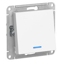 1-клавишный переключатель Systeme Electric  AtlasDesign Белый с подсветкой, сх.6а, 10АХ ATN000163