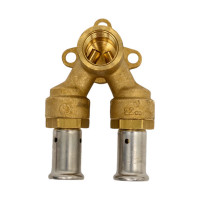 Водорозетка HENCO проходная, укороченная, ВР, латунь пресс, 16x1/2"x16, 40 мм 3P-160416VK