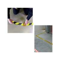ПВХ лента ОПП для разметки Mehlhose GmbH толщина 190 мкм, цвет желто-черный 50 мм х 33 м KMLW05033