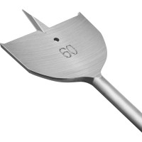 Сверло перовое по дереву (60 мм; шестигранный хвостовик) vertextools 1133-60