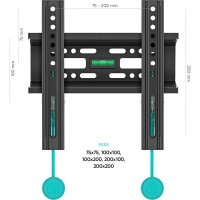 Фиксированный кронштейн для телевизора 17-43 ONKRON Black FM1