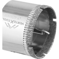 Коронка с центрирующим сверлом по стеклу и керамике (40х55 мм) Vertextools 336-40-55
