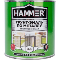 Грунт-эмаль по металлу HAMMER 3в1 б/с св.-серая 2,7 кг ЭК000125868