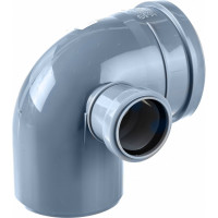 Отвод ПОЛИТЭК 110х90 градусов, с выходом 50, левый 300111050Л