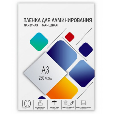 ГЕЛЕОС Пленка-заготовка A3, 303х426мм, 250 мкм, глянцевая 100шт, для ламинирования LPA3-250