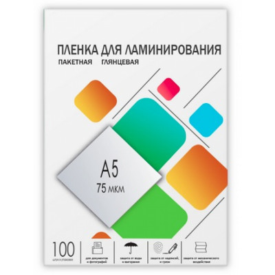 ГЕЛЕОС Пленка-заготовка A5, 154х216мм, 75 мкм, глянцевая 100шт, для ламинирования LPA5-75