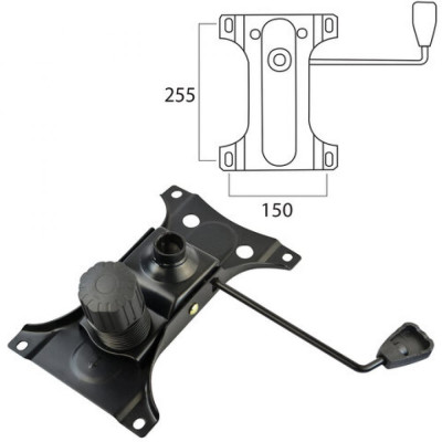 BRABIX Механизм качания Топ-ган для кресла, 150х255 мм. межцентровое расстояние крепежа , 532006