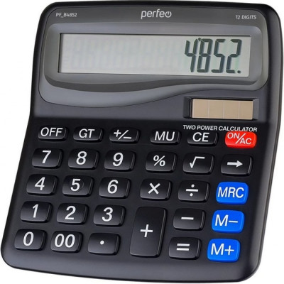 Perfeo калькулятор PF B4852, бухгалтерский, черный 30014867