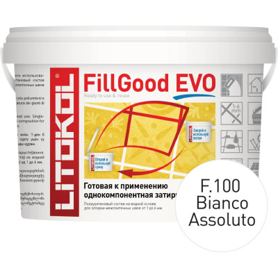 Полиуретановый состав для затирки швов LITOKOL FillGood EVO F.100 BIANCO ASSOLUTO 496280002