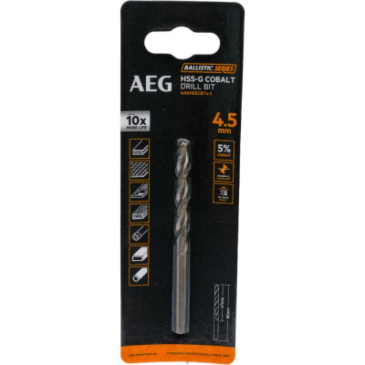 AEG Сверло с кобальтом 1шт.4.5х80mm AAKHSSCBT4-5 4932479330
