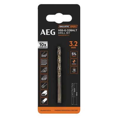 AEG Сверло с кобальтом 1шт.3.2х65mm AAKHSSCBT3-2 4932479326