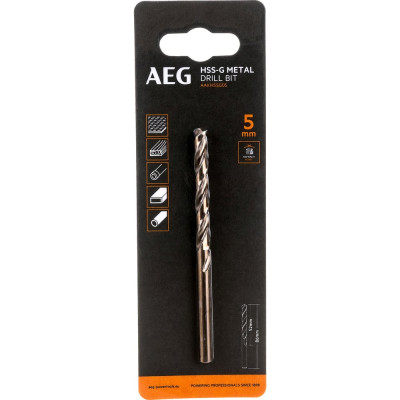 AEG Сверло HSS-G 1шт.5mm AAKHSSG05 4932479310