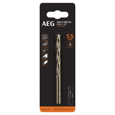 AEG Сверло HSS-G 1шт.5.5mm AAKHSSG055 4932479311