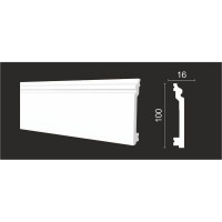 Напольный плинтус Decor-Dizayn ударопрочный влагостойкий под покраску 100Х16Х2000 мм DD701
