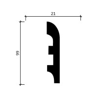 Напольный плинтус Decor-Dizayn ударопрочный влагостойкий под покраску 100Х21Х2000 мм DD41