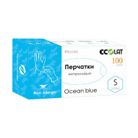 Нитриловые перчатки EcoLat Ocean blue 100 шт./уп. размер S, 3035/S