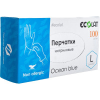Нитриловые перчатки EcoLat Ocean blue 100 шт./уп. размер L, 3035/L