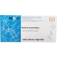 Хозяйственные латексные перчатки EcoLat Премиум 50 шт./уп., размер M 2326/M