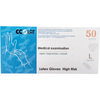 Хозяйственные латексные перчатки EcoLat Премиум 50 шт./уп., размер L 2326/L
