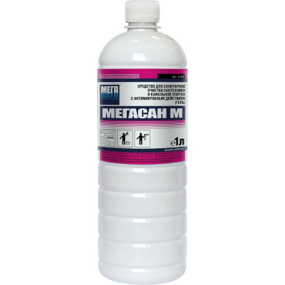 Средство для санитарной очистки сантехники и кафельной плитки Мега САН М 1 л гель К-321