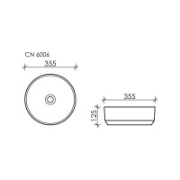 Умывальник чаша Ceramicanova Element накладная, круглая, цвет белый матовый 355х355х125 мм CN6006