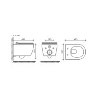 Подвесной унитаз Ceramicanova PLAY Rimless с крепежом, с сиденьем-крышкой с микролифтом CN3001