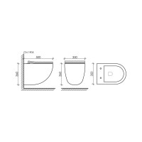 Подвесной унитаз Ceramicanova MONO Rimless с крепежом, с сиденьем-крышкой с микролифтом CN1905
