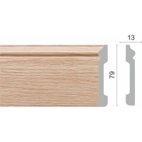 Напольный плинтус Decor-Dizayn ударопрочный, влагостойкий, бук, 79х13х2400 мм 005-76SH