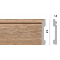 Напольный плинтус Decor-Dizayn ударопрочный, влагостойкий, орех, 79х13х2400 мм 005-90SH