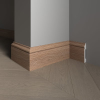 Напольный плинтус Decor-Dizayn ударопрочный, влагостойкий, орех, 79х13х2400 мм 005-90SH