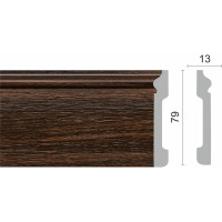 Напольный плинтус Decor-Dizayn ударопрочный, влагостойкий, темный орех, 79х13х2400 мм 005-73SH