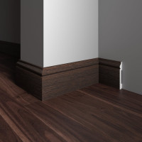 Напольный плинтус Decor-Dizayn ударопрочный, влагостойкий, темный орех, 79х13х2400 мм 005-73SH