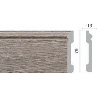 Напольный плинтус Decor-Dizayn ударопрочный, влагостойкий, серый, 79х13х2400 мм 005-80SH