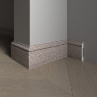 Напольный плинтус Decor-Dizayn ударопрочный, влагостойкий, серый, 79х13х2400 мм 005-80SH