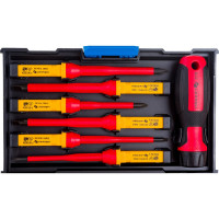 Набор диэлектрических отверток для точных работ HOEGERT TECHNIK 1000 V, сталь S2, 13 пр. HT1S997