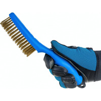 Проволочная щетка HOEGERT TECHNIK четырехрядная, латунная проволока HT3B623